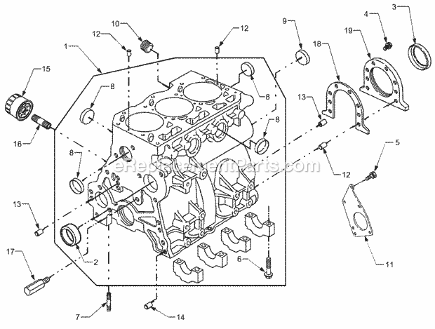 Cylinder Assembly Diagram and Parts List for 5234DL 54AL544-710, 54BL544-710 Cub Cadet Lawn Tractor